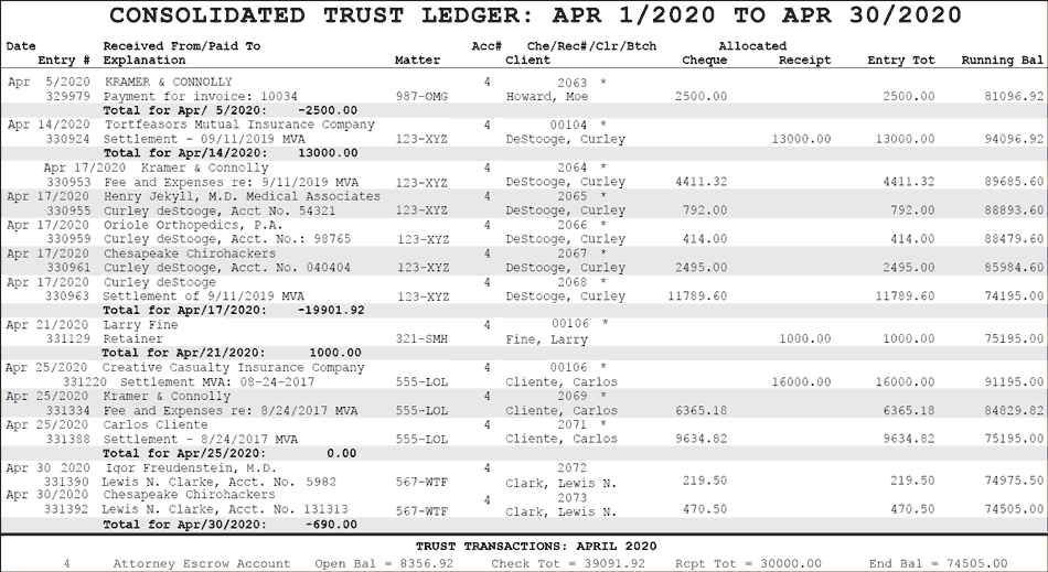 This Ledger Shows All Transactions for All Clients in All Cases